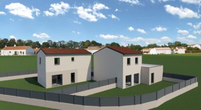 Projet de maison mitoyenne 90m² avec garage, terrain : 440 m² à Revel-Tourdan